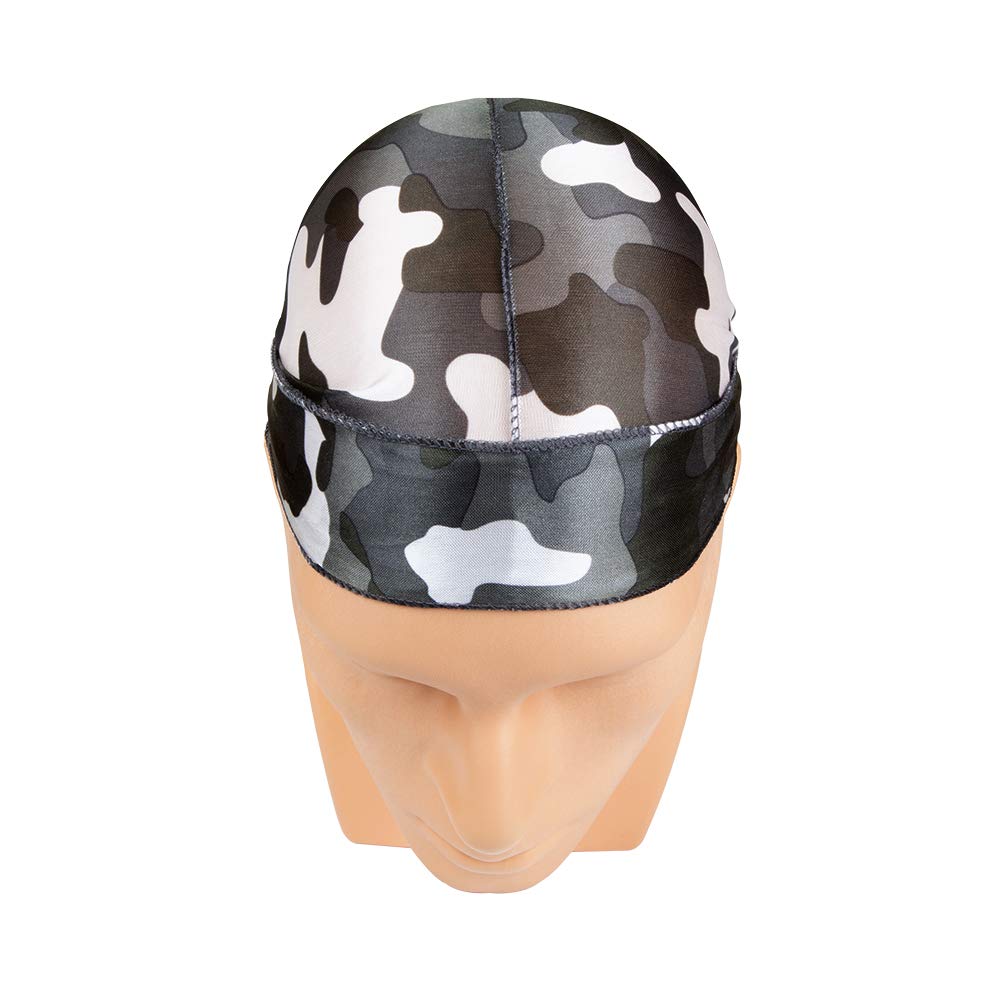 Tyche Silky Durag Royal Silky Collection Ultra Stretch Black and White Camo