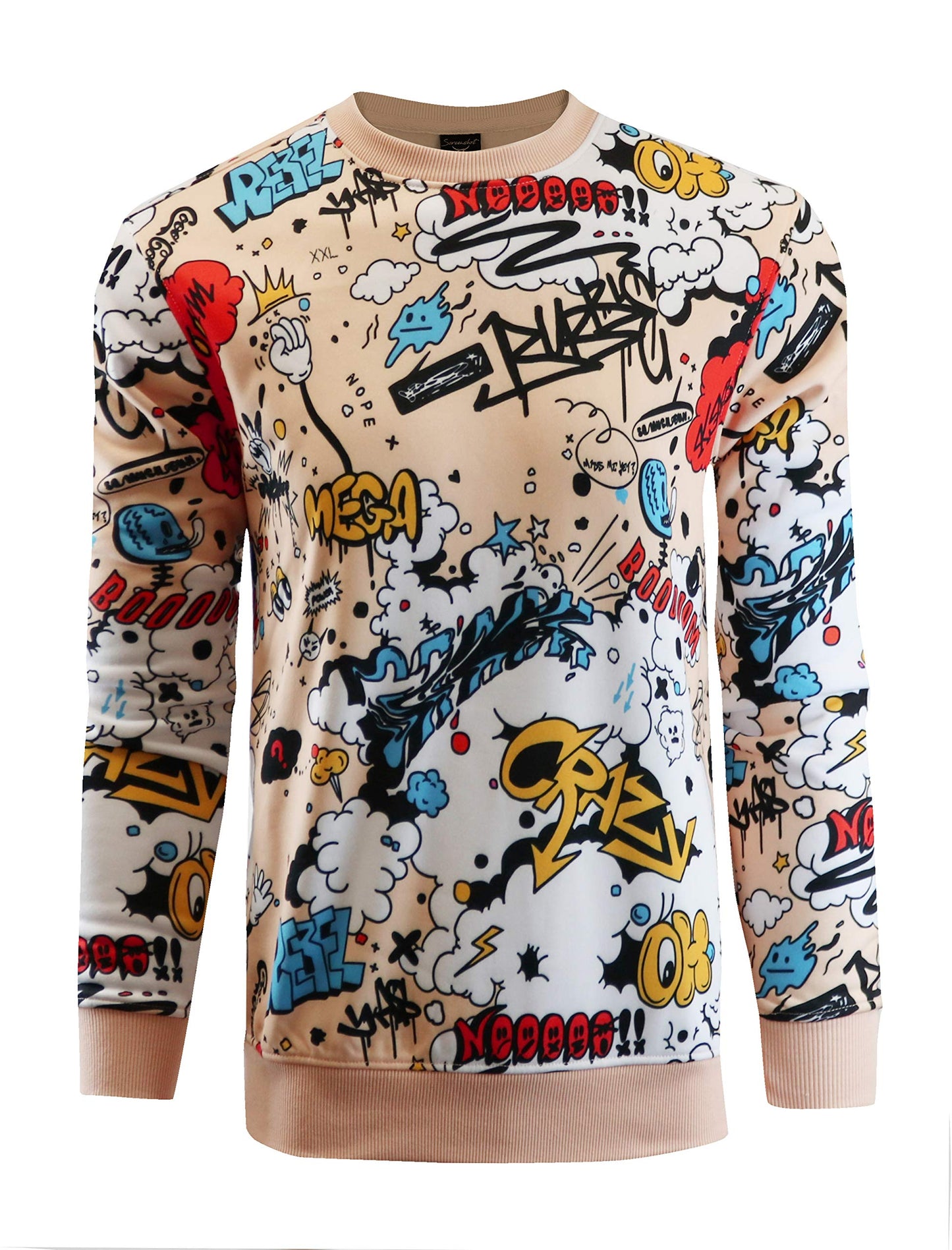 Screenshotbrand Mens Urban Hip Hop Premium Fleece - Pullover Active Urbanwear Street Fashion Crew Neck Sweatshirt