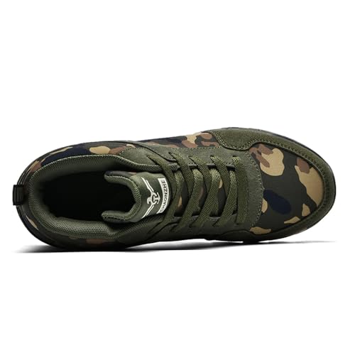 Elevator Shoes for Women Camouflage Female Running Footwear Casual Sneakers Sport Woman Lady Camo Leisure High Shoe 6cm Outdoor Climbing Hiking Girl Hidden Heel Canvas Sneakers Army Green