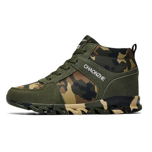 Elevator Shoes for Women Camouflage Female Running Footwear Casual Sneakers Sport Woman Lady Camo Leisure High Shoe 6cm Outdoor Climbing Hiking Girl Hidden Heel Canvas Sneakers Army Green