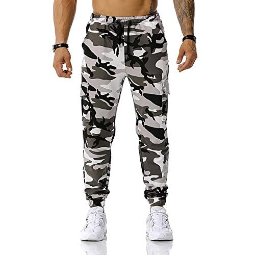 GRAJTCIN Casual Camo Joggers Sweatpants for Men Lightweight Hiking Outdoor Sweatpants Streetwear Pants for Men
