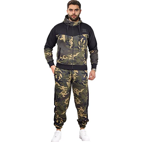 A2Z Mens Tracksuit Camouflage Hoodie with Joggers Sweatpants Casual Sports Activewear Set Adults S-4XL