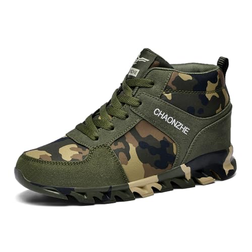 Elevator Shoes for Women Camouflage Female Running Footwear Casual Sneakers Sport Woman Lady Camo Leisure High Shoe 6cm Outdoor Climbing Hiking Girl Hidden Heel Canvas Sneakers Army Green