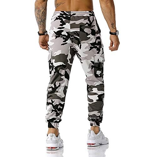 GRAJTCIN Casual Camo Joggers Sweatpants for Men Lightweight Hiking Outdoor Sweatpants Streetwear Pants for Men