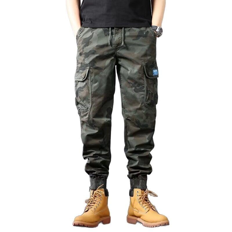 Colorful House Men Camo Cargo Jogger Sweatpants Casual Drawstring Camouflage Cargo Work Pants with Pockets