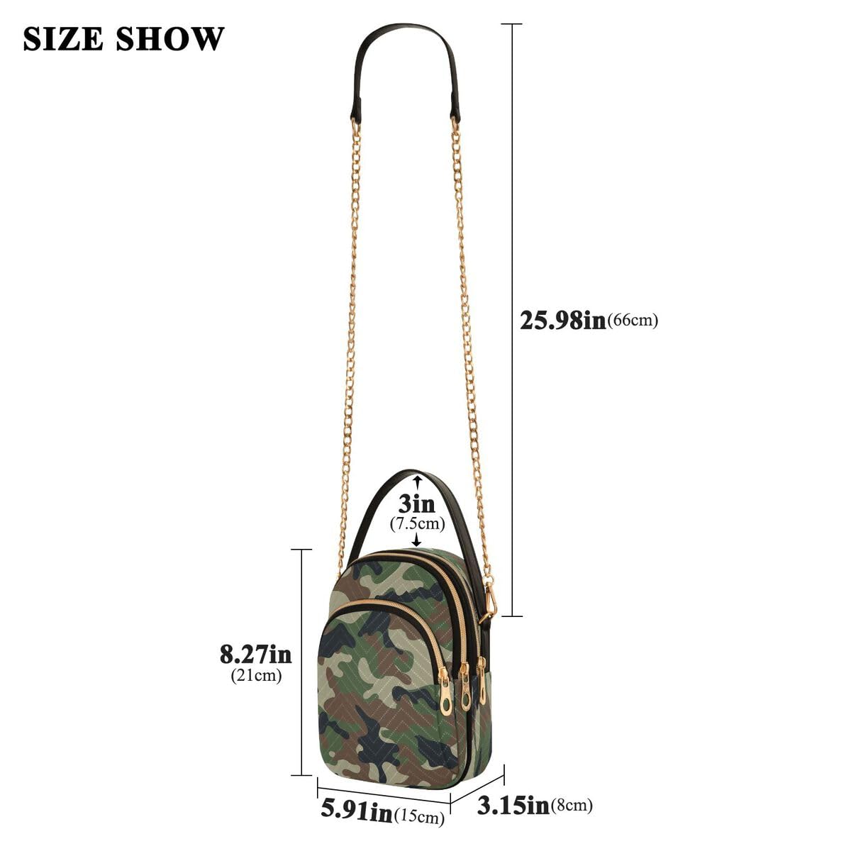 ALAZA Hipster Camouflage Army Print Crossbody Bag Small Shoulder Handbags Leather Purse for Women
