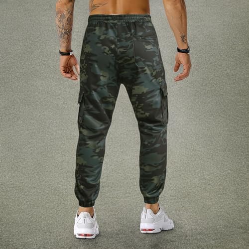 GRAJTCIN Casual Camo Joggers Sweatpants for Men Lightweight Hiking Outdoor Sweatpants Streetwear Pants for Men