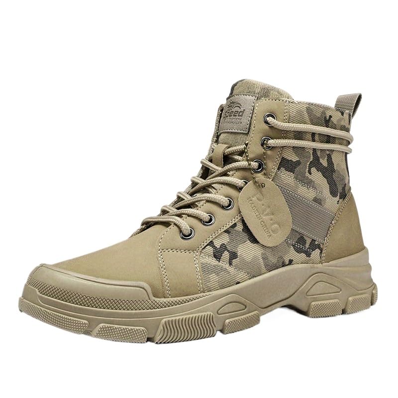 Tactical Camouflage High Top Boots for Men - Durable Outdoor Training and Hiking Shoes