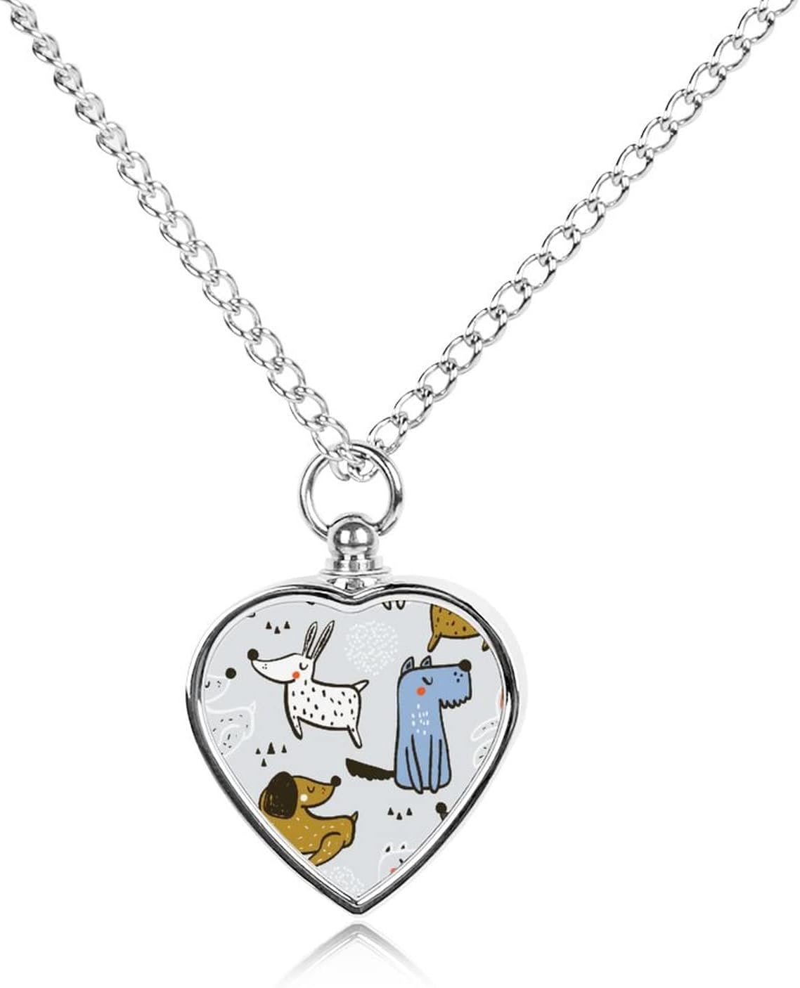 Oyihfvs Pet Urn Necklace Pendant Jewelry, Keepsake Memorial Necklace for Men Women Gift, Alloy Dog Necklace Keychain Tag