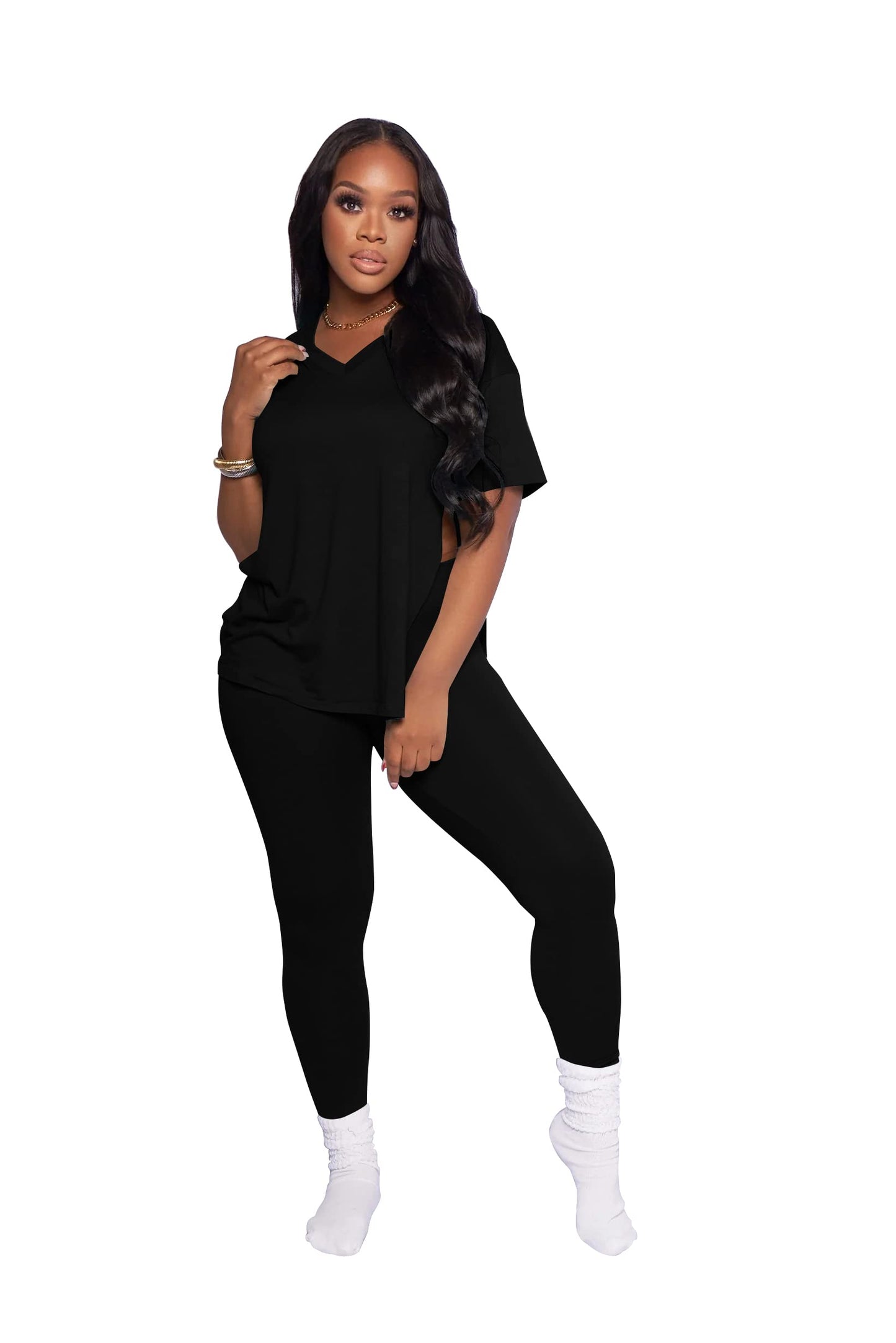 Mrskoala Lounge Sets for Women Two Piece Outfits Pullover Tops and Long Pants Tracksuit Sweatsuits
