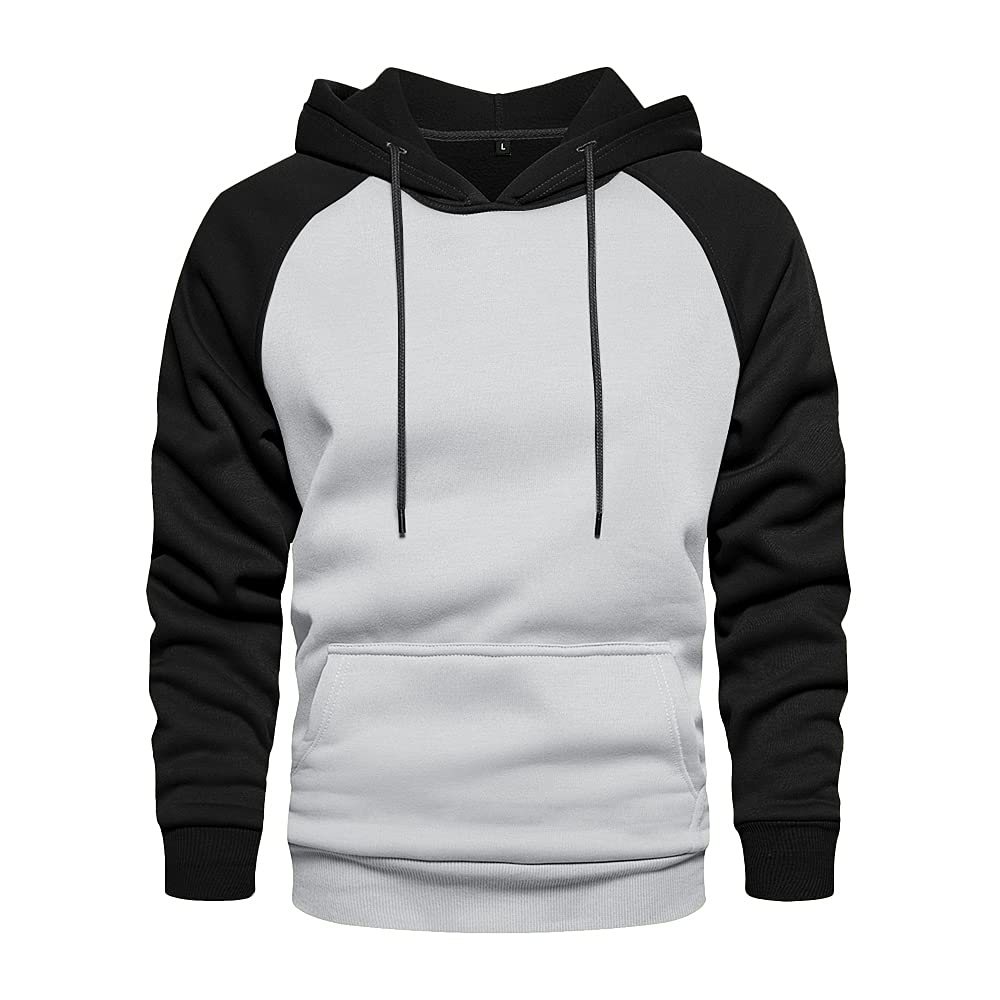 LBL Leading the Better Life Men's Solid Pullover Hoodies Sports Soft Blend Fleece Hooded Sweatshirts with Kangaroo Pocket