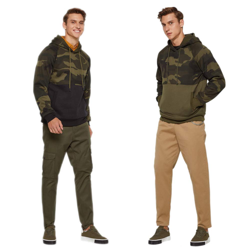 LBL Leading the Better Life Men's Solid Pullover Hoodies Sports Soft Blend Fleece Hooded Sweatshirts with Kangaroo Pocket