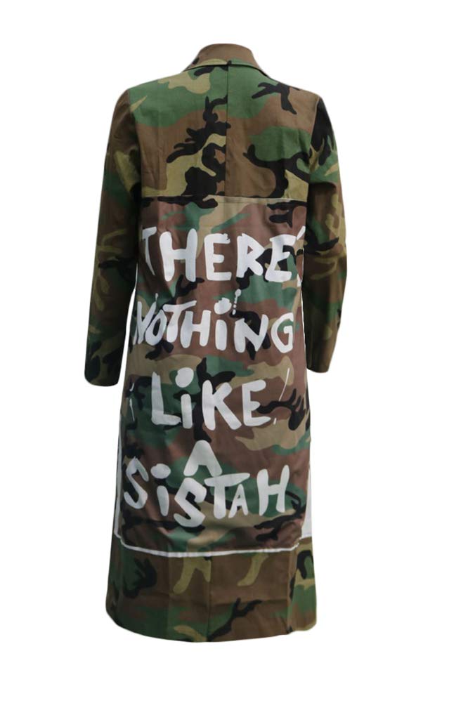 Vakkest Camo Blazer Jacket for Women Lapel Long Sleeve Open Front Cardigan Coat Classic Pockets Overcoat Outwear