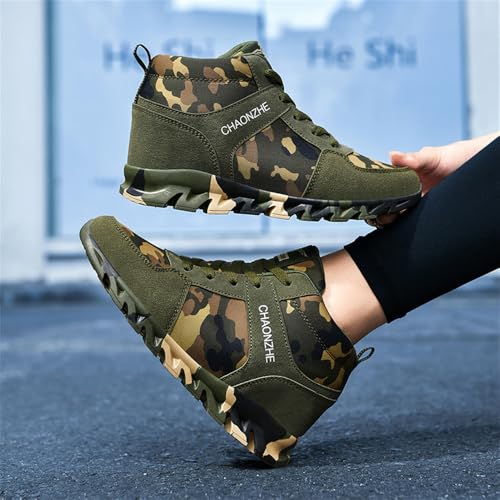 Elevator Shoes for Women Camouflage Female Running Footwear Casual Sneakers Sport Woman Lady Camo Leisure High Shoe 6cm Outdoor Climbing Hiking Girl Hidden Heel Canvas Sneakers Army Green