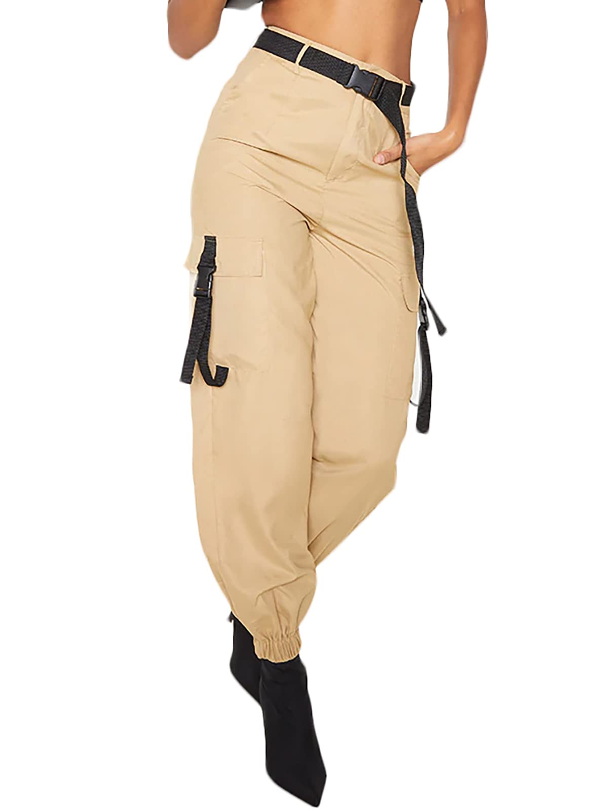 ZODLLS Women's Camo Pants Cargo Trousers Cool Camouflage Pants Elastic Waist Casual Multi Jogger Pants with Pocket