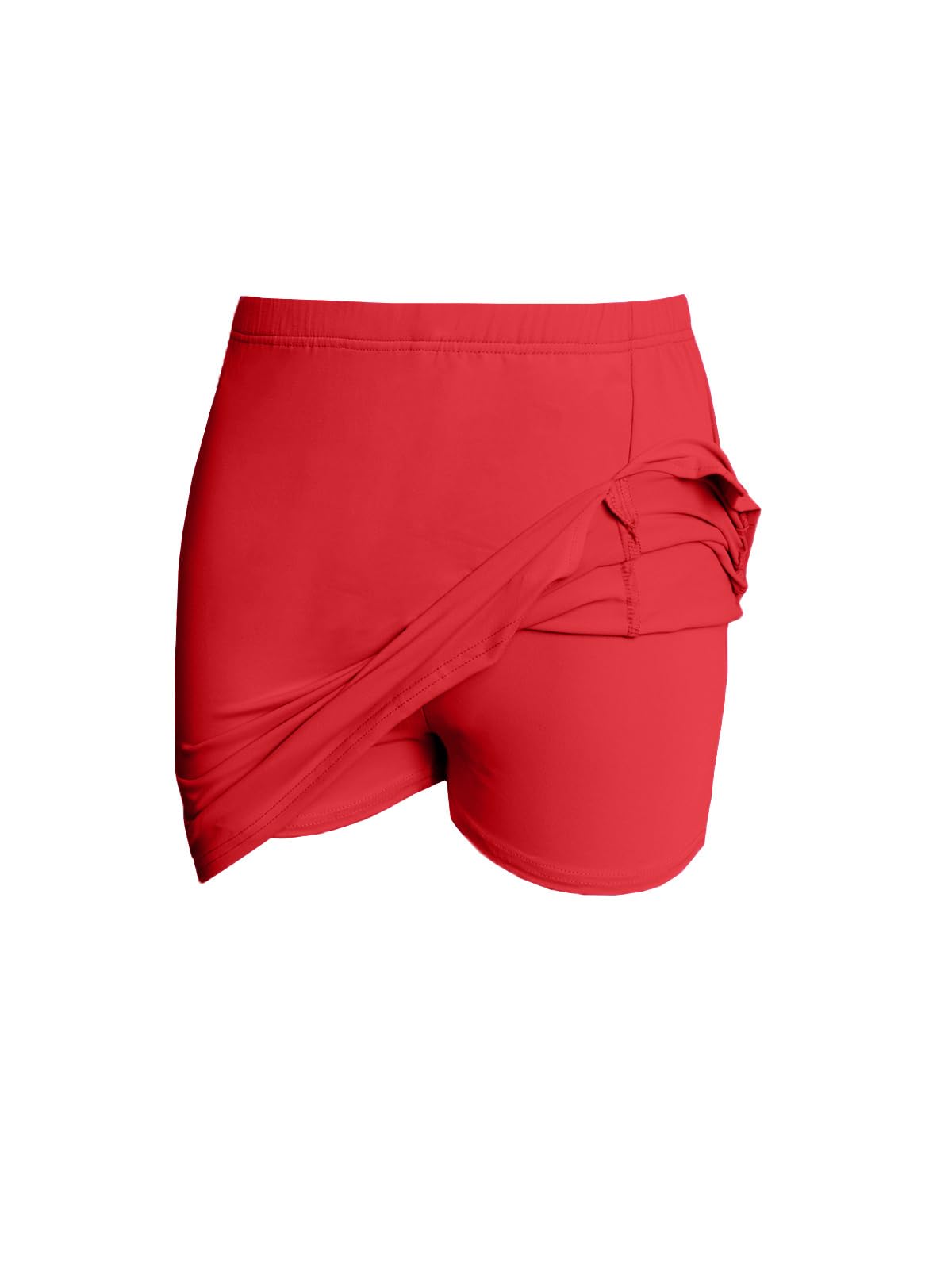 Women's Mini Bodycon Skorts Skirts - Summer Casual High Waisted Y2K Slit Pencil A-line Skirt with Shorts Underneath