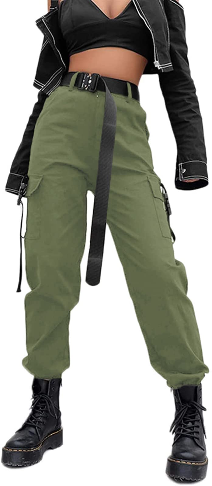 ZODLLS Women's Camo Pants Cargo Trousers Cool Camouflage Pants Elastic Waist Casual Multi Jogger Pants with Pocket