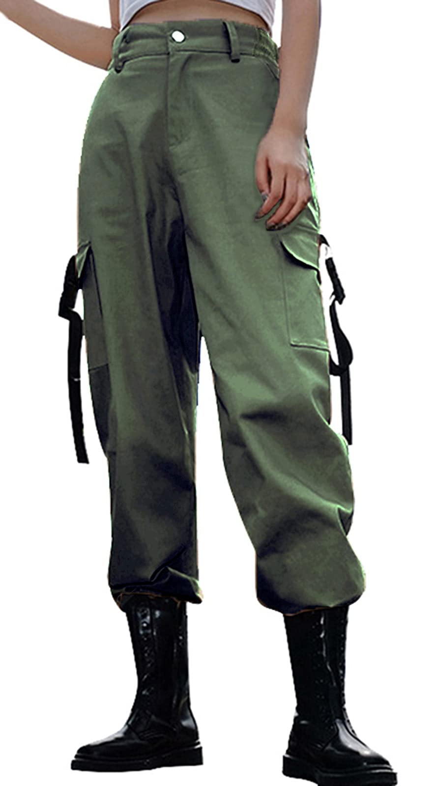 ZODLLS Women's Camo Pants Cargo Trousers Cool Camouflage Pants Elastic Waist Casual Multi Jogger Pants with Pocket