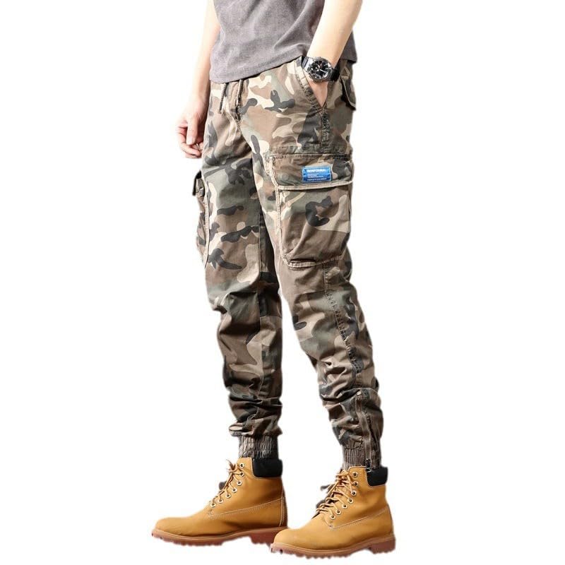 Colorful House Men Camo Cargo Jogger Sweatpants Casual Drawstring Camouflage Cargo Work Pants with Pockets