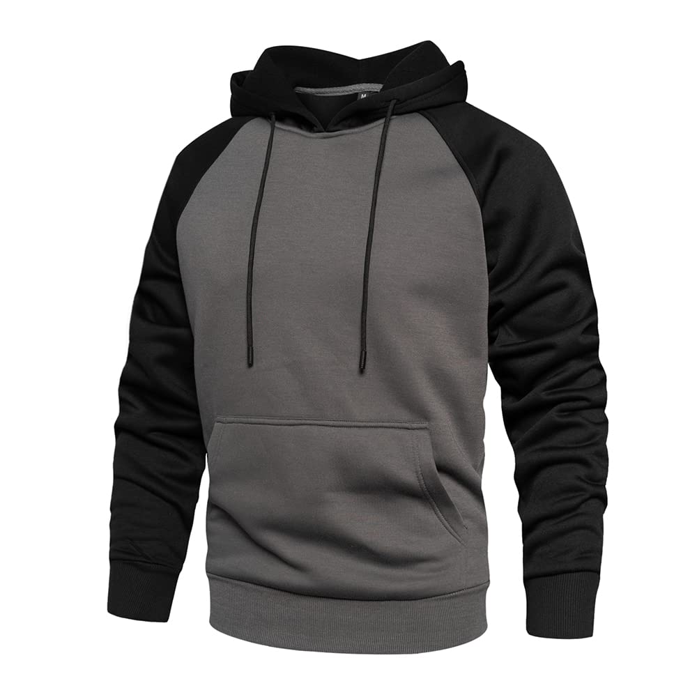LBL Leading the Better Life Men's Solid Pullover Hoodies Sports Soft Blend Fleece Hooded Sweatshirts with Kangaroo Pocket