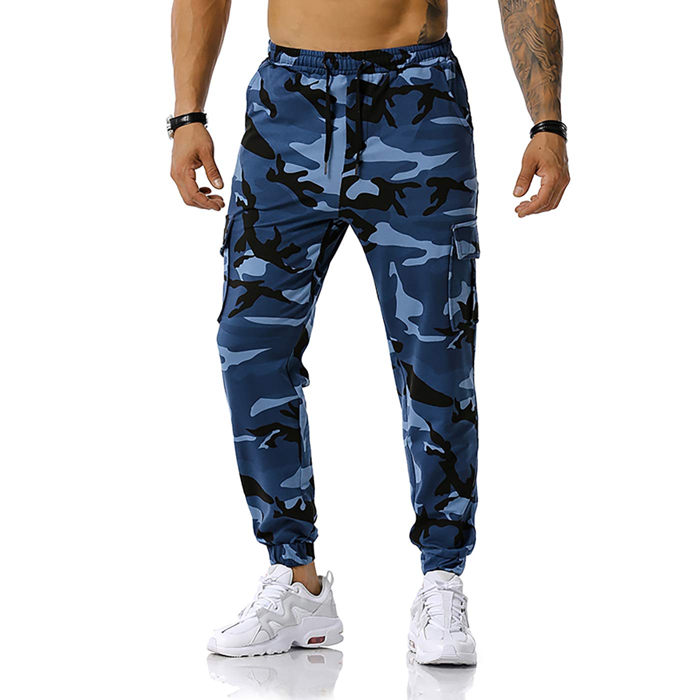GRAJTCIN Casual Camo Joggers Sweatpants for Men Lightweight Hiking Outdoor Sweatpants Streetwear Pants for Men