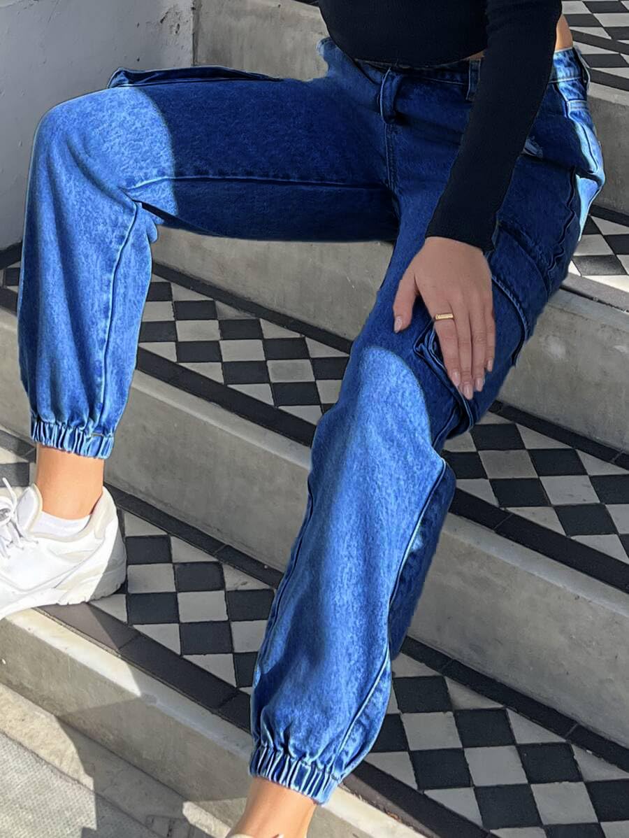 Women's Cargo Jogger Camo Pants with Pockets High Waist Slim Casual Tapered Camouflage Combat Hiking Pants