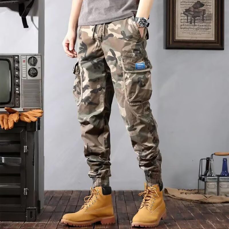 GRAJTCIN Casual Camo Joggers Sweatpants for Men Lightweight Hiking Outdoor Sweatpants Streetwear Pants for Men