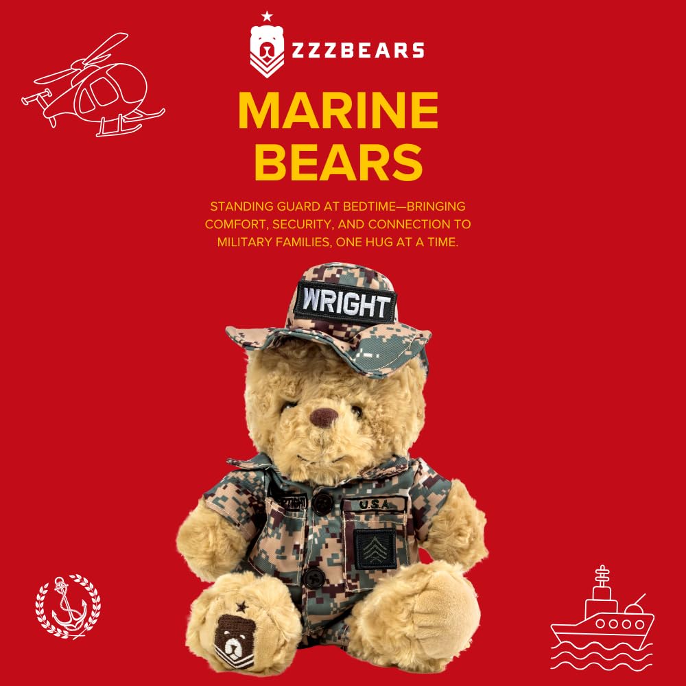 ZZZ Bears Personalized Army Teddy Bear, Gift for Boot Camp Graduates, Veterans & Comforting Loved Ones at Home During Deployment