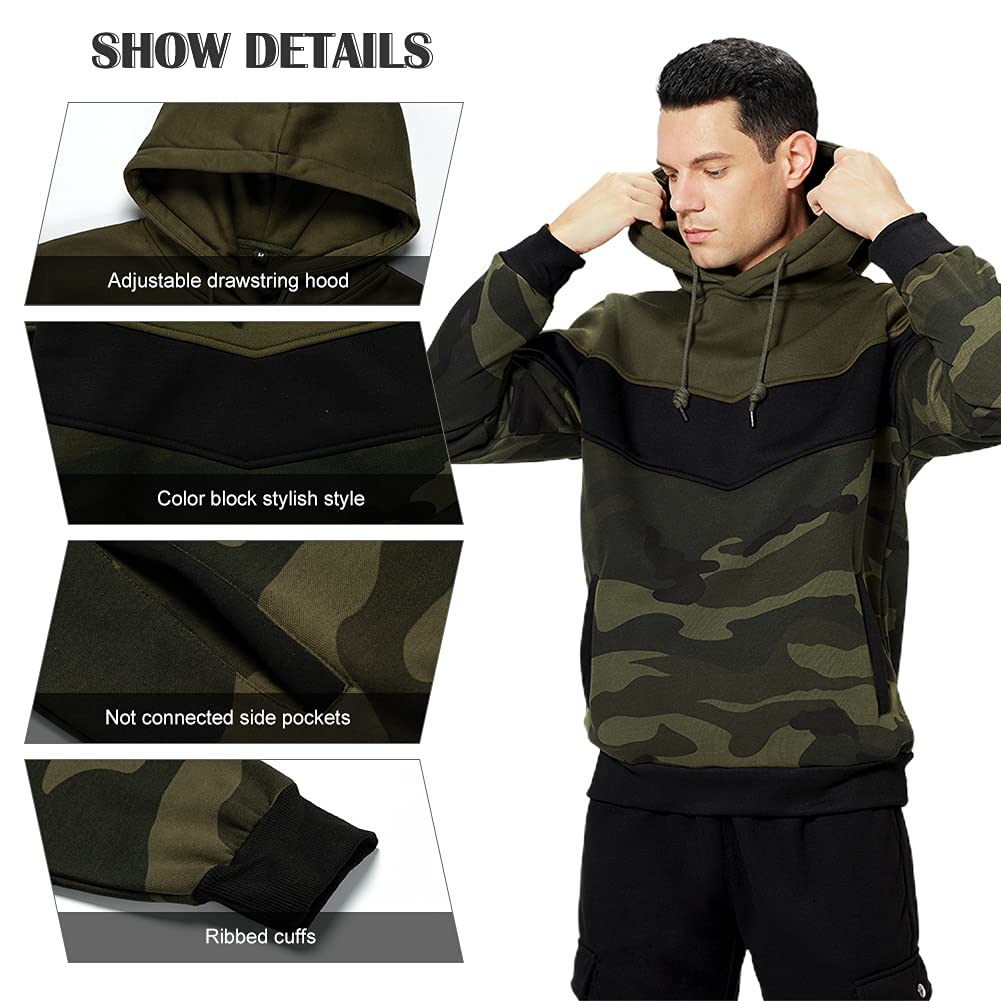 LBL Leading the Better Life Men's Solid Pullover Hoodies Sports Soft Blend Fleece Hooded Sweatshirts with Kangaroo Pocket