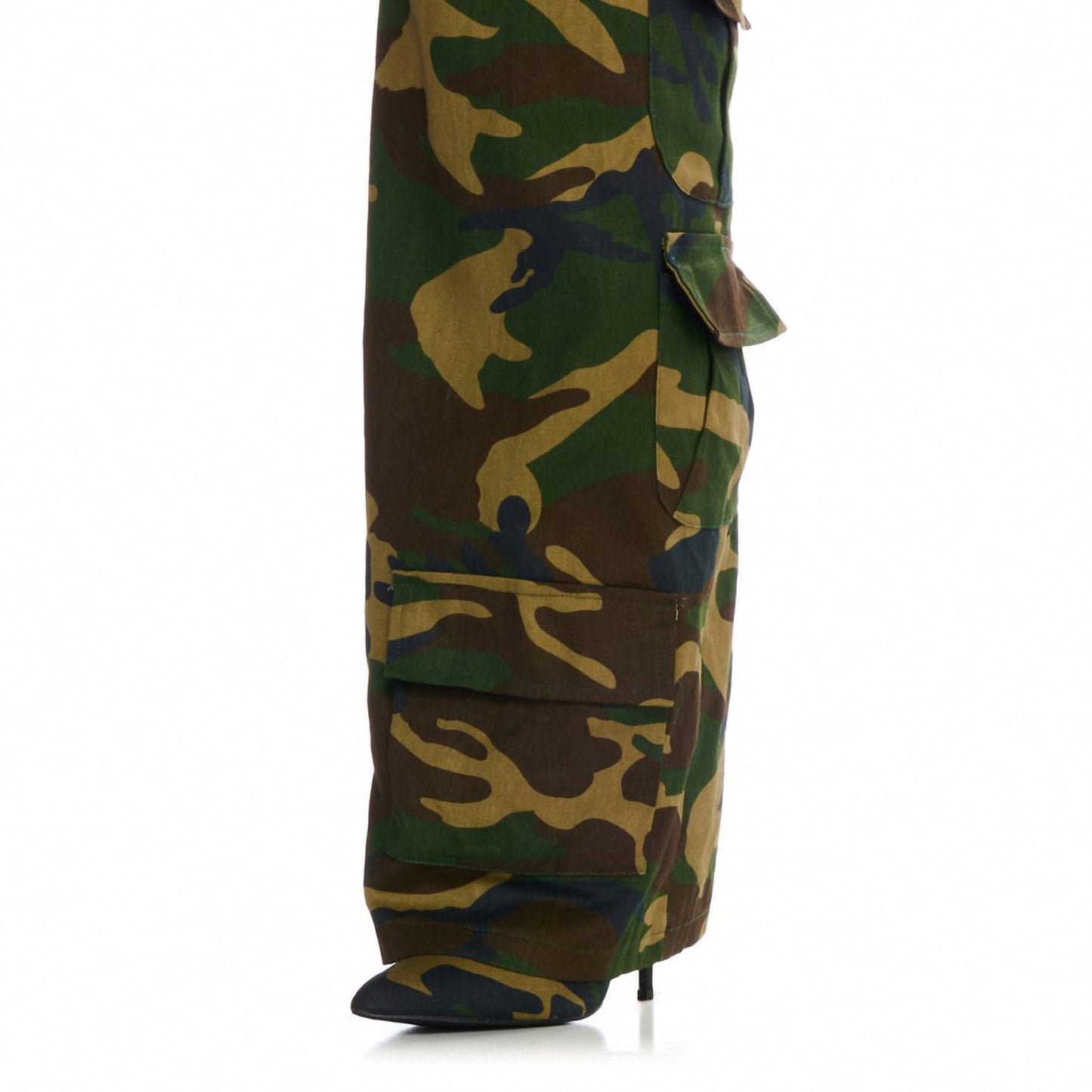 Women's Camo Knee High Boots Slouch High Heels Boots Pointed Stiletto Casual Pull-On Tall Boot Party Dress Shoes