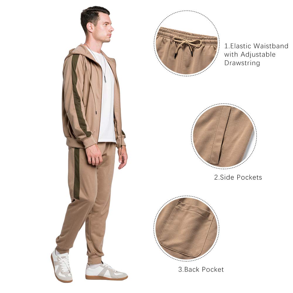 AOTORR Mens Sweatsuits 2 Piece Casual Tracksuits Camo Hoodie Jogging Sweatpants Suit