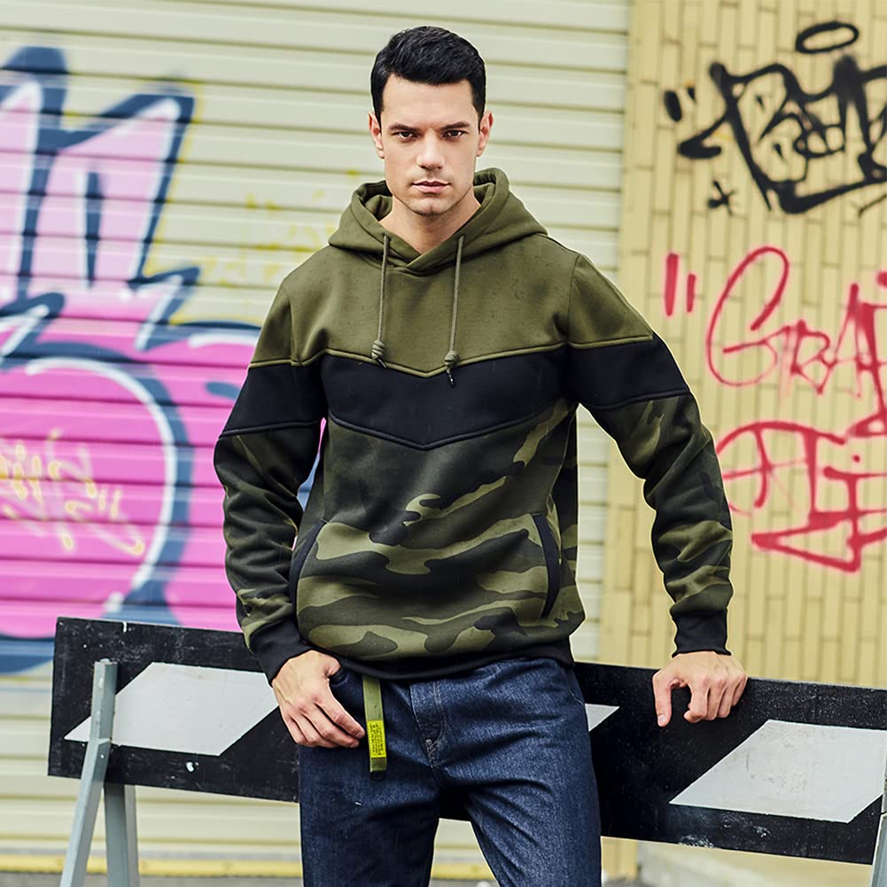 LBL Leading the Better Life Men's Solid Pullover Hoodies Sports Soft Blend Fleece Hooded Sweatshirts with Kangaroo Pocket