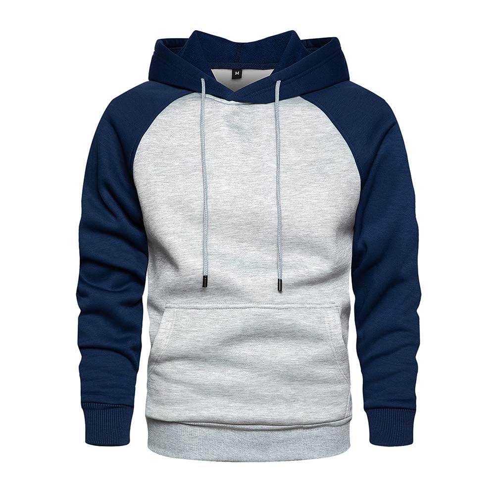 LBL Leading the Better Life Men's Solid Pullover Hoodies Sports Soft Blend Fleece Hooded Sweatshirts with Kangaroo Pocket