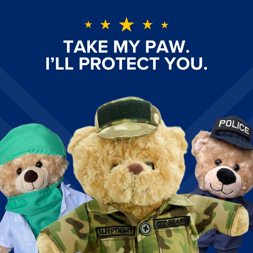 ZZZ Bears Personalized Army Teddy Bear, Gift for Boot Camp Graduates, Veterans & Comforting Loved Ones at Home During Deployment