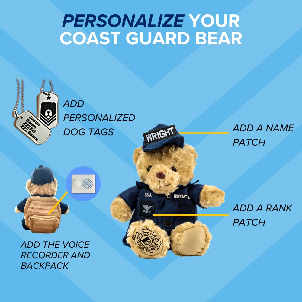 ZZZ Bears Personalized Army Teddy Bear, Gift for Boot Camp Graduates, Veterans & Comforting Loved Ones at Home During Deployment