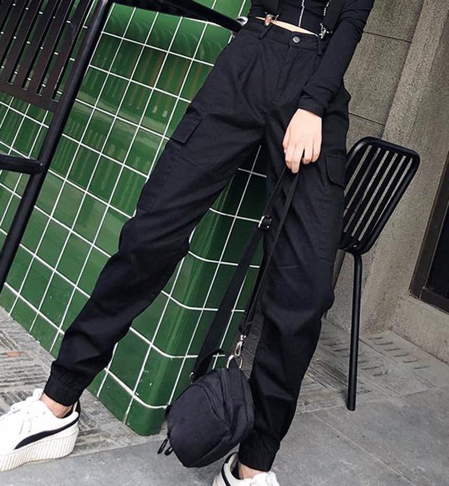 Women's Cargo Jogger Camo Pants with Pockets High Waist Slim Casual Tapered Camouflage Combat Hiking Pants