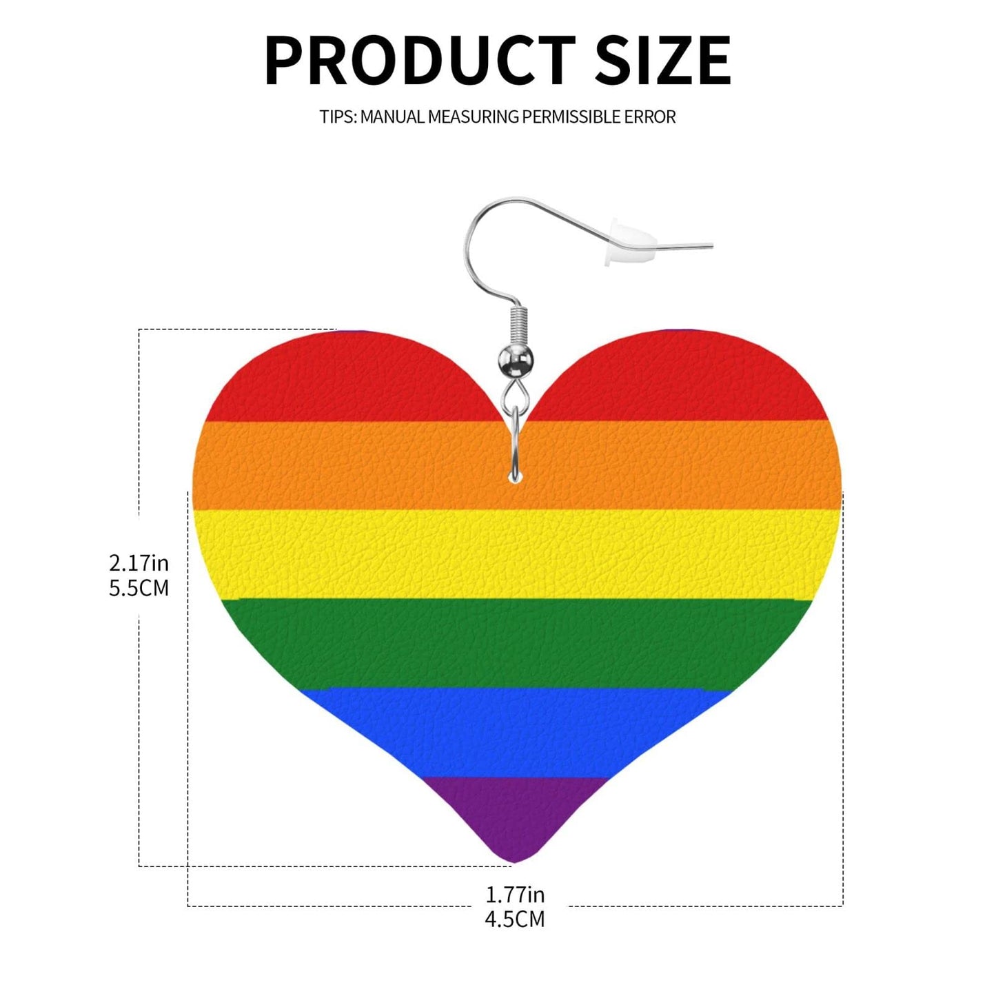 Heart Dangle Faux Leather Earrings For Women