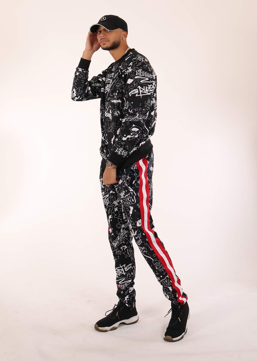 Screenshotbrand Mens Urban Hip Hop Premium Fleece - Pullover Active Urbanwear Street Fashion Crew Neck Sweatshirt