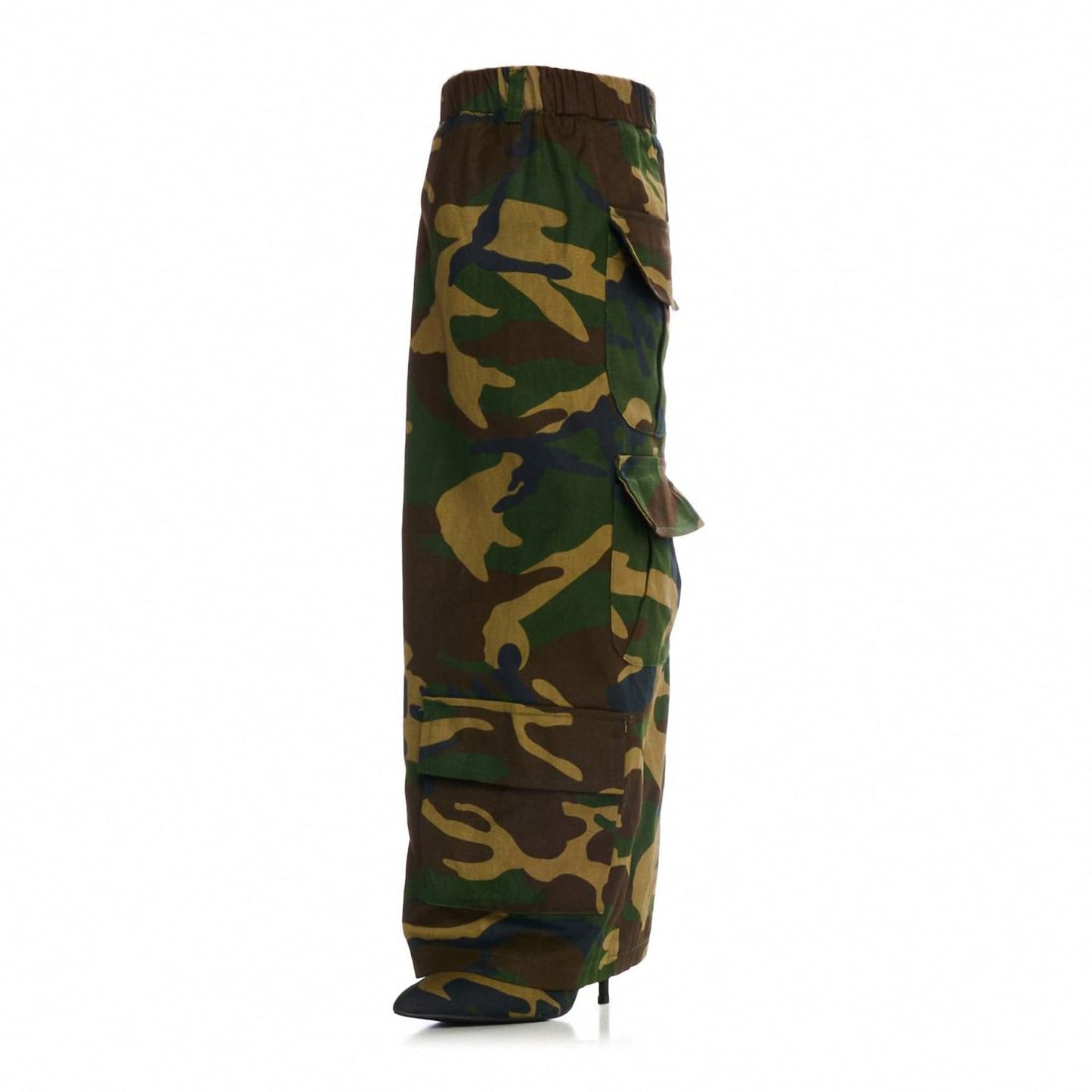 Women's Camo Knee High Boots Slouch High Heels Boots Pointed Stiletto Casual Pull-On Tall Boot Party Dress Shoes