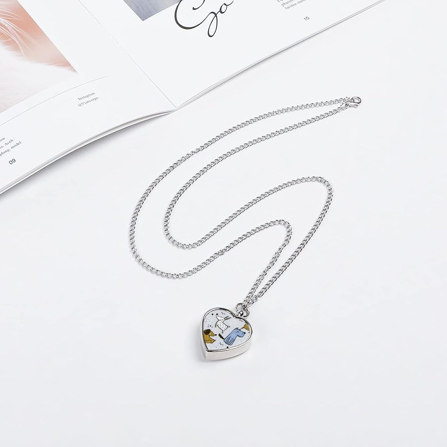 Oyihfvs Pet Urn Necklace Pendant Jewelry, Keepsake Memorial Necklace for Men Women Gift, Alloy Dog Necklace Keychain Tag