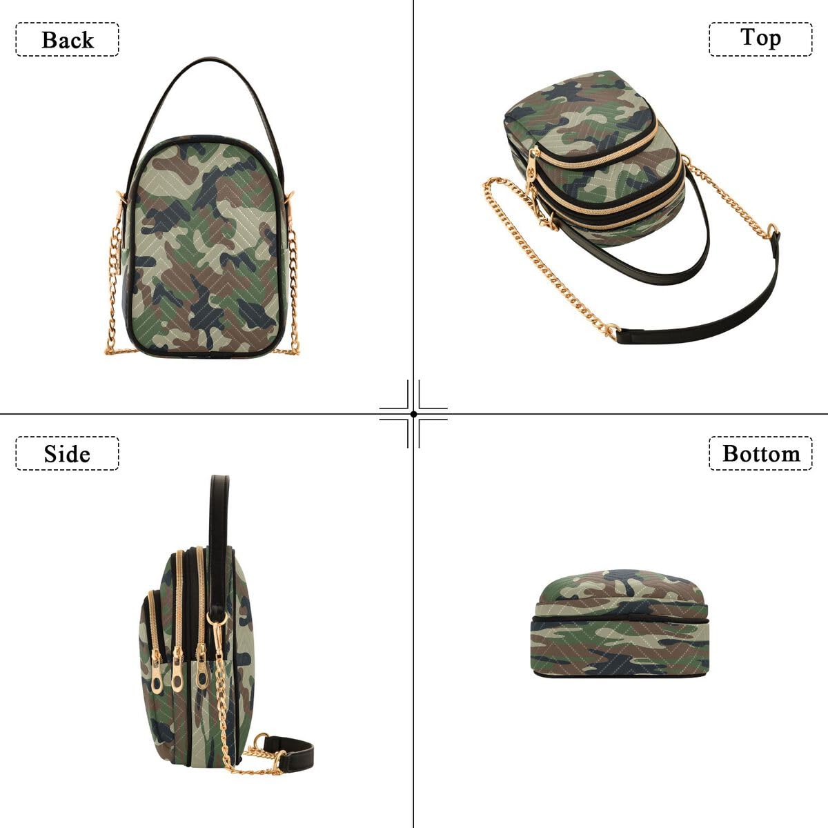 ALAZA Hipster Camouflage Army Print Crossbody Bag Small Shoulder Handbags Leather Purse for Women