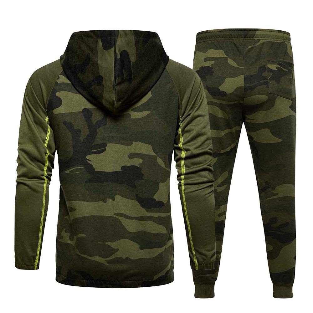 AOTORR Mens Sweatsuits 2 Piece Casual Tracksuits Camo Hoodie Jogging Sweatpants Suit