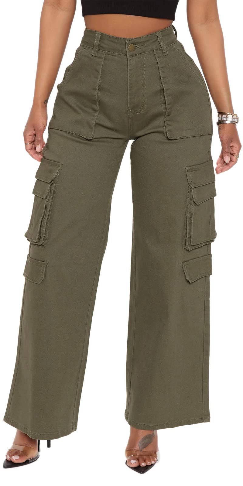 BEJONS Women’s Relaxed Fit All Day High Waist Cargo Pants