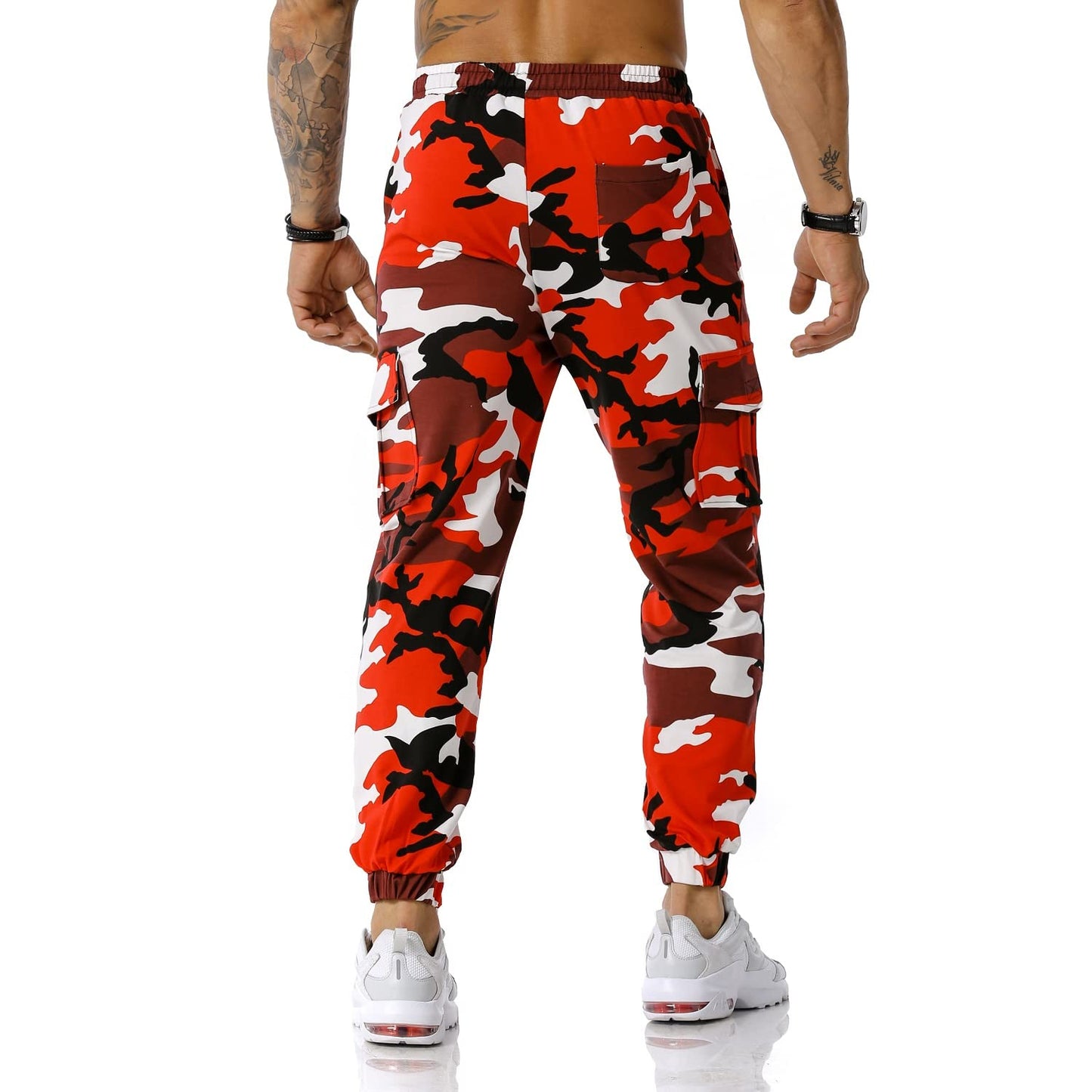Colorful House Men Camo Cargo Jogger Sweatpants Casual Drawstring Camouflage Cargo Work Pants with Pockets