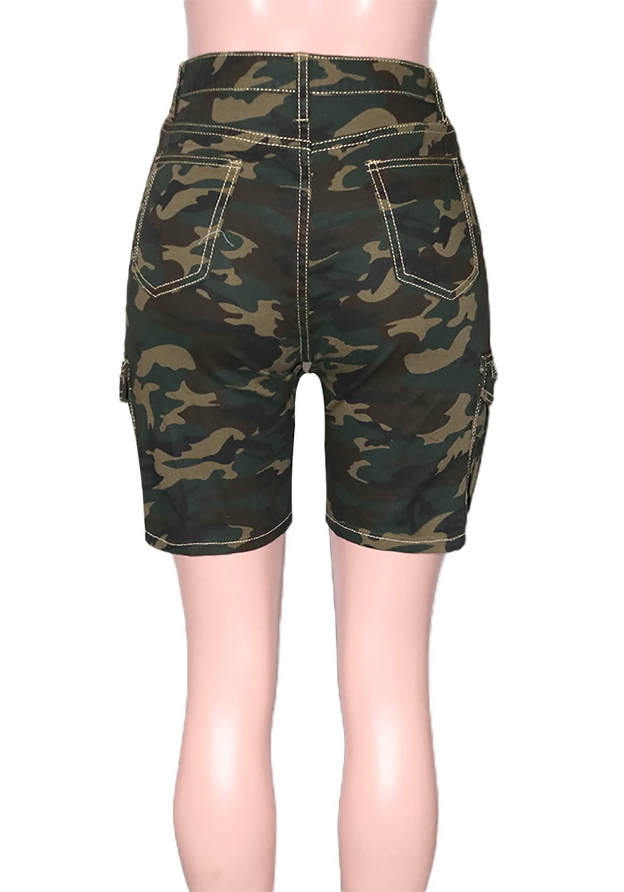 Voghtic Womens Camo Cargo Shorts High Waisted Casual Trendy Summer Army Fatigue Short Jeans Loose Fit Workout Short Pants