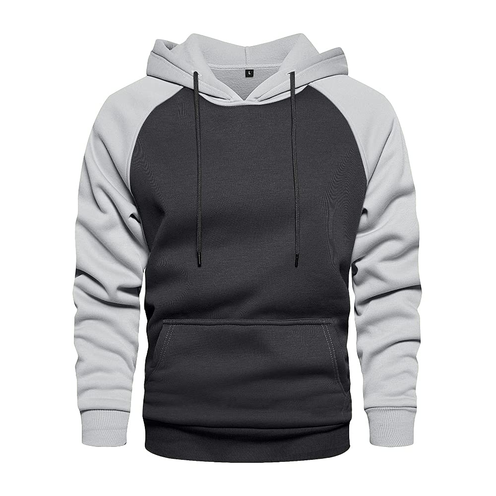 LBL Leading the Better Life Men's Solid Pullover Hoodies Sports Soft Blend Fleece Hooded Sweatshirts with Kangaroo Pocket