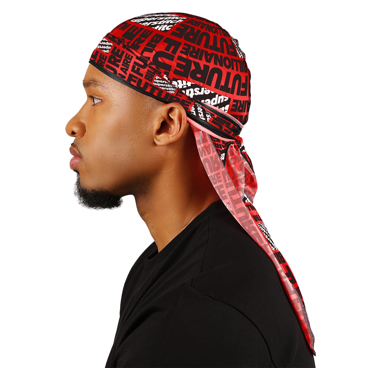 Superstitch Supersilky Ultra Silky Durag x Wavebuilder | 30+ Styles Premium Designer Durags for Men | 360 Waves |Camo Camouflage (Five Star)