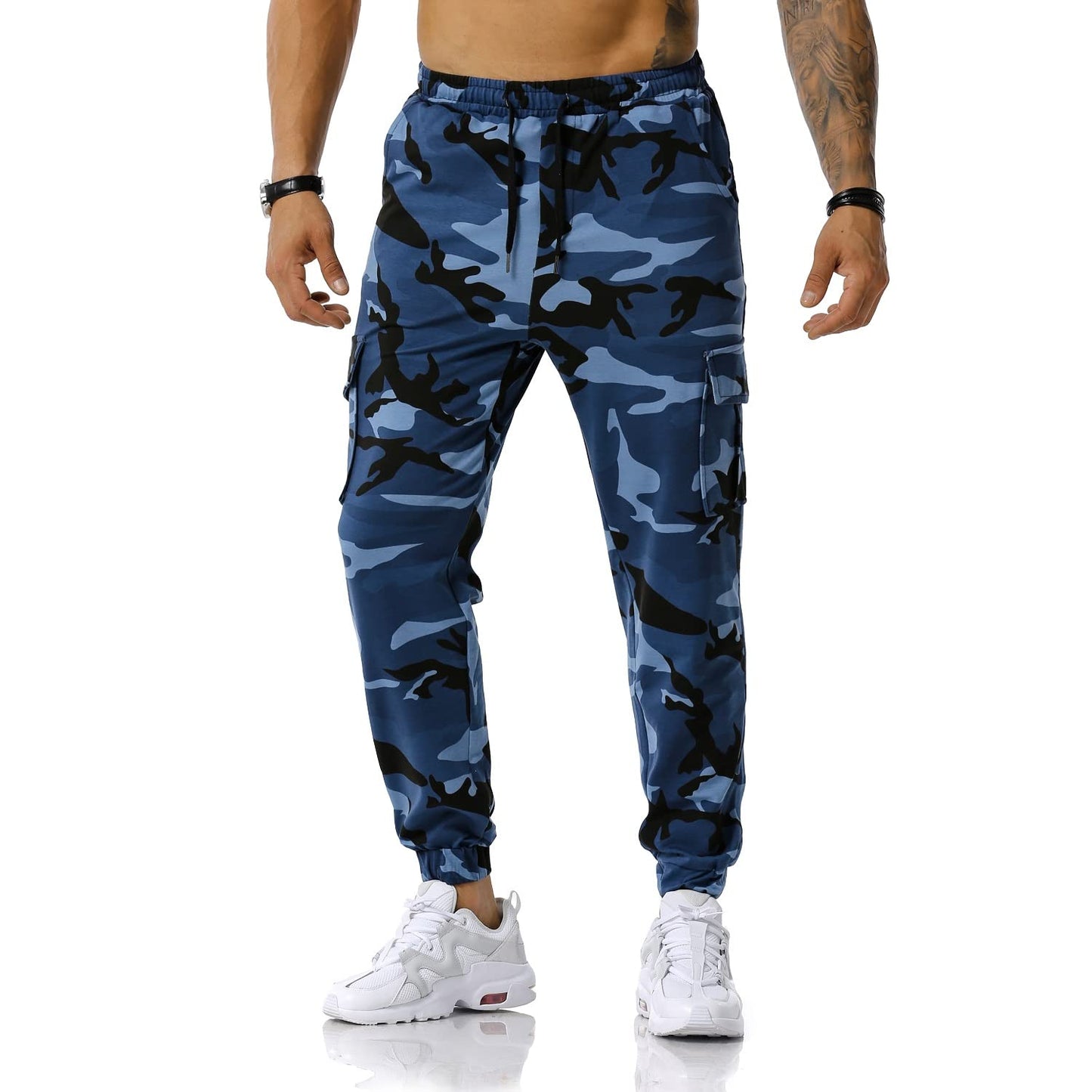 Colorful House Men Camo Cargo Jogger Sweatpants Casual Drawstring Camouflage Cargo Work Pants with Pockets