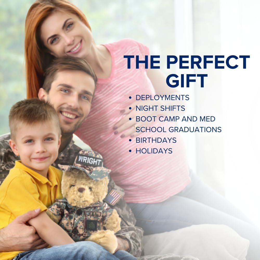 ZZZ Bears Personalized Army Teddy Bear, Gift for Boot Camp Graduates, Veterans & Comforting Loved Ones at Home During Deployment