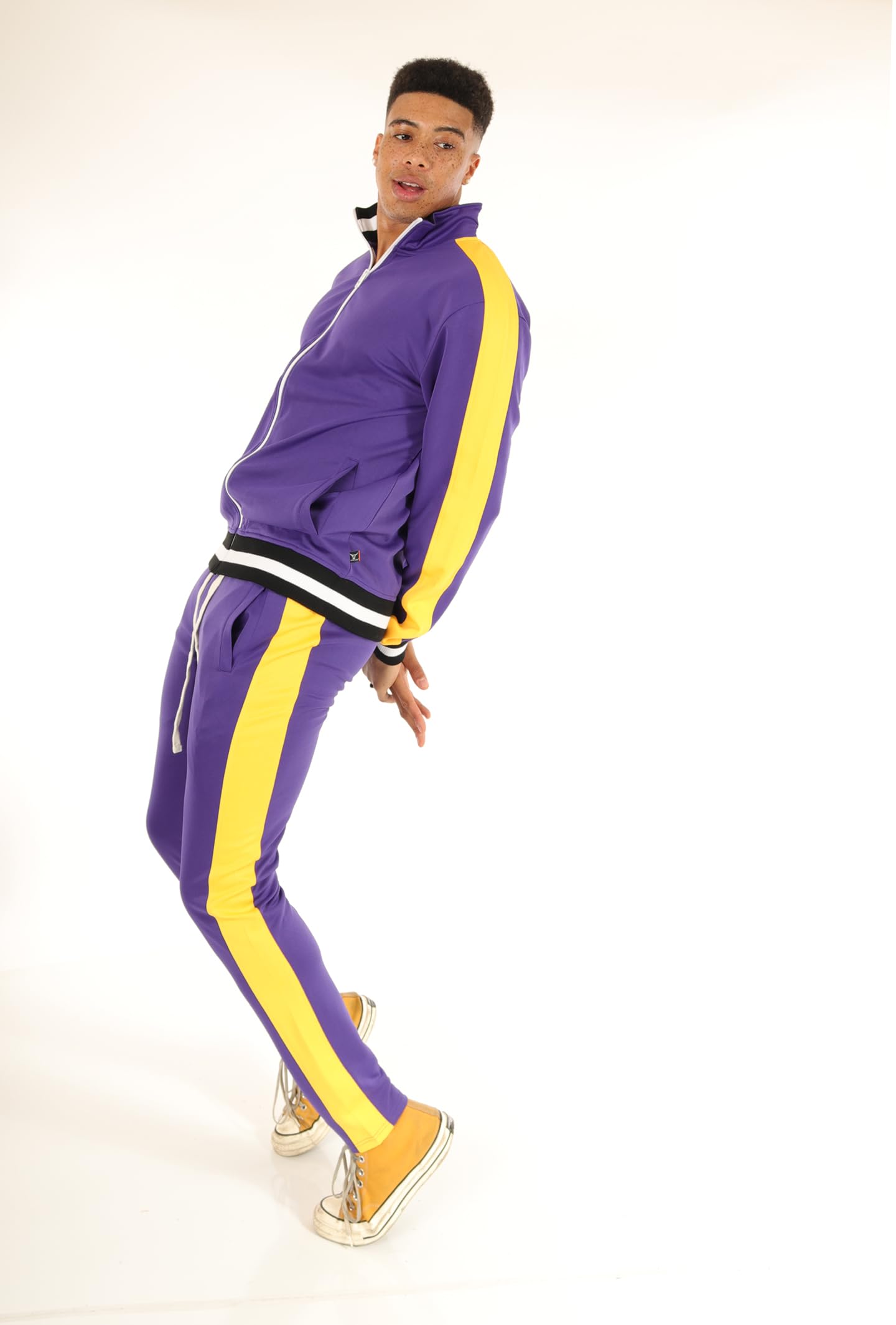 SCREENSHOT Mens Urban Hip Hop Premium Track Jacket - Slim Fit Side Taping Sportswear Urbanwear Streetwear Fashion Top